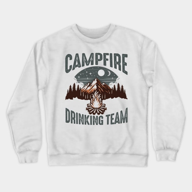 Campers Gift - Campfire Drinking Team Camping Outdoors Funny Crewneck Sweatshirt by ArtbyJester